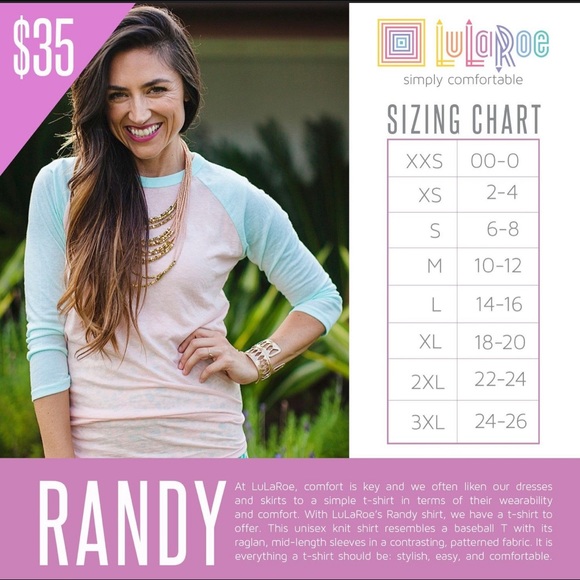 NWT LuLaRoe Randy Top - Picture 5 of 5